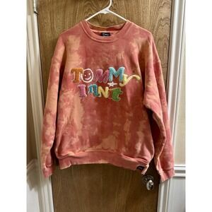 Tommy Innit Smiley Face Crewneck Cotton Sweatshirt Orange Tie Dye Sz M Oversized
